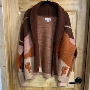 Lucky Brand Women's Multicolor Cactus/Horse Cardigan